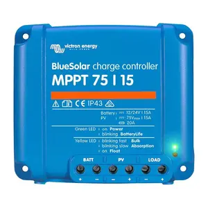Solar charge controller BlueSolar MPPT 75/15 — MPPT regulator 75V input, 15A output