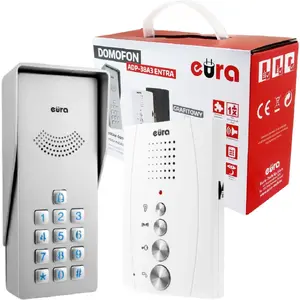 Wired Intercom Eura ADP-38A3 ENTRA white — 2-wire connection