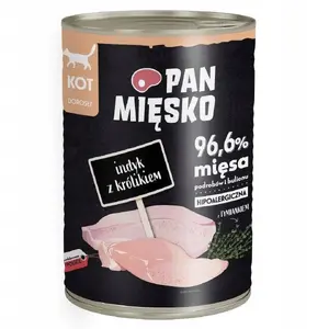 Wet dog food can pan miĘsko Mięsko Indyk with Rabbit 400 g