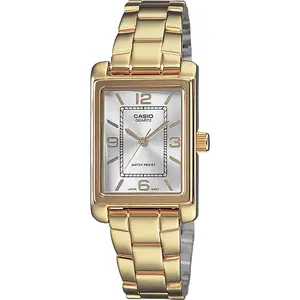 Rokaspulkstenis CASIO LTP-1234PG-7AEG sieviešu kvarca zelta tonis, analoģisks, nerūsējošā tērauda rokassprādze