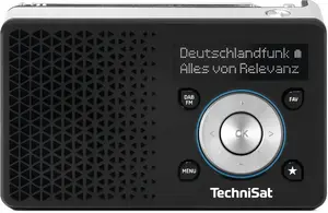 Portable radio TECHNISAT DIGITRADIO 1 A — DAB+/FM, OLED display, USB-C, 3.5 mm headphone, 1 W, black/silver