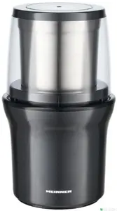 Кофемолка Blade Heinner HCG-200DGIX2 — 200 Вт, вместимость 70 г, лезвия из нержавеющей стали, 2 съёмные стальные чаши
