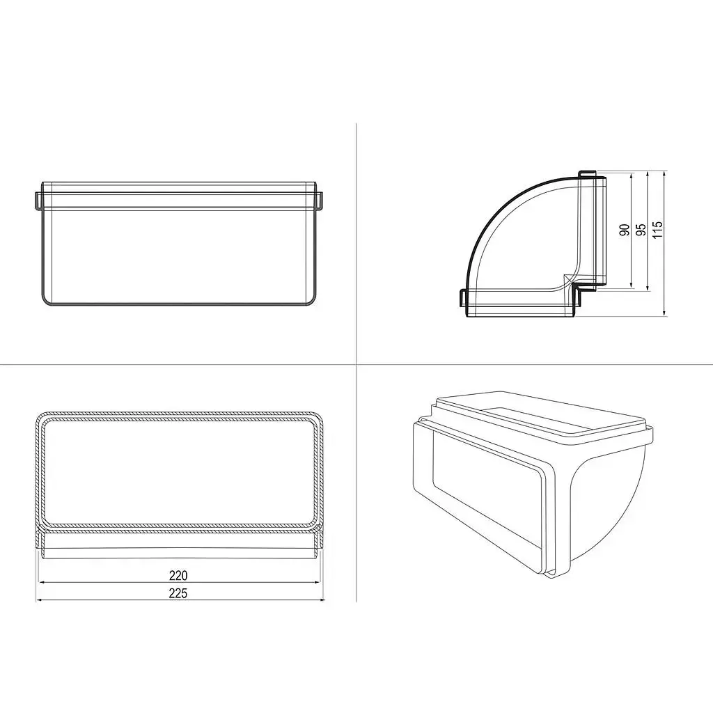 Electrolux plīts aksesuārs vertikāla izliekta 220×90 Photo 2