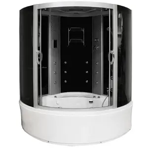 Shower cabin with massage bath AMUE AMO-08150S BLACK 150×150 cm