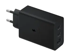 Samsung EP-T6530NBEGWW Universal Indoor AC Charger with Fast Charging, 1x USB 2.0 and 2x USB Type-C Ports, Black