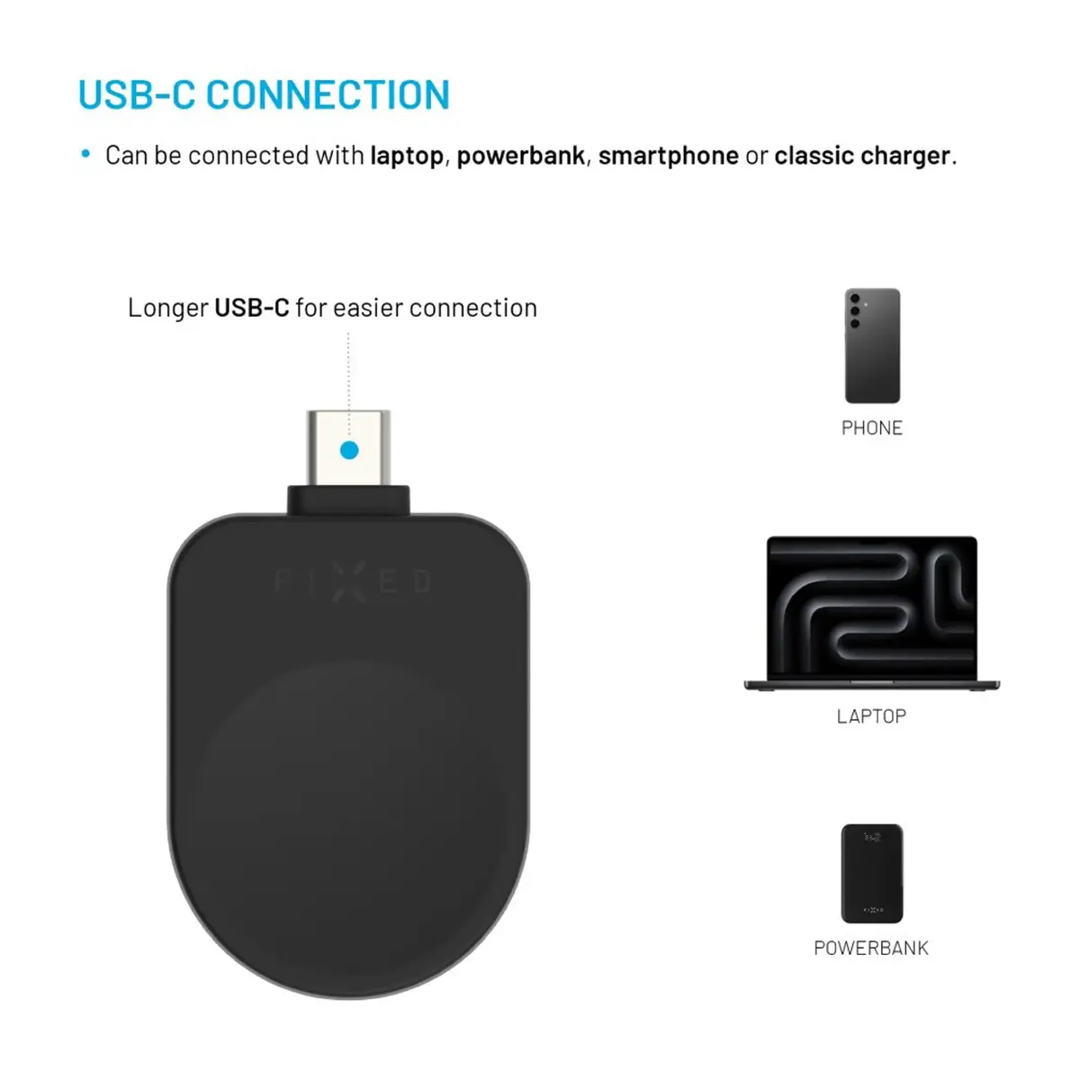 Fixed USB-C Charging Adapter for Samsung Galaxy Watch FIXDW-SAP-BK Photo 3