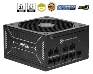 Блок питания MSI MAG A750GLS PCIE5 750 Вт 24-pin ATX Полностью-модульный 80 PLUS Gold Черный