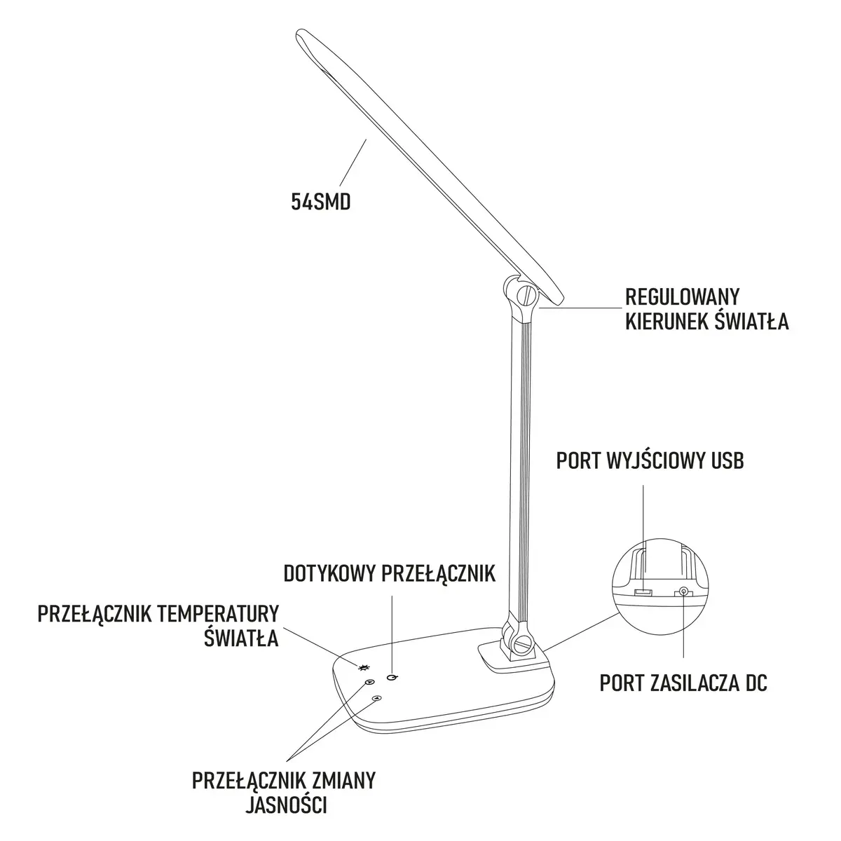 Galda lampa MONTIS MT042-BK LED 5.7W Photo 8