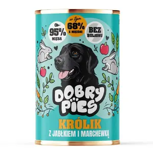 Влажный корм для собак Dobry Pies Кролик с яблоком и морковью 400г
