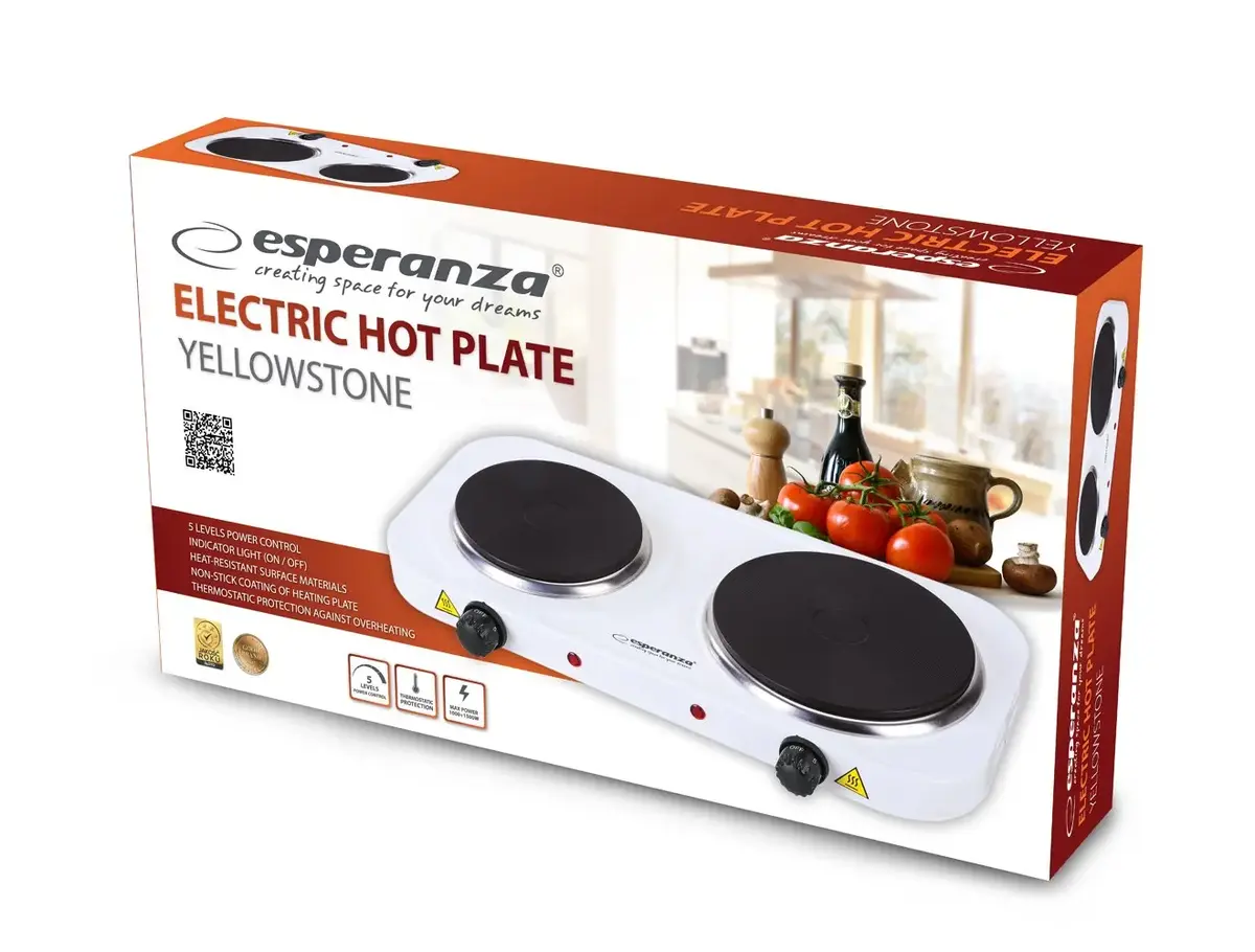 ESPERANZA EKH014W настольная электрическая плита 1500W+1000W Photo 4