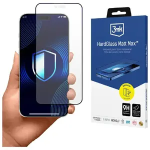 Aizsargstikls 3MK HardGlass Matt Max priekš Apple iPhone 17 — pretatspīduma, matēts