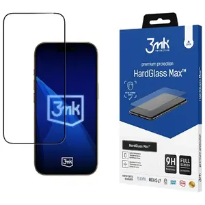 Закалённое стекло 3MK HardGlass Max Black для Apple iPhone 17 Pro Max — защита экрана