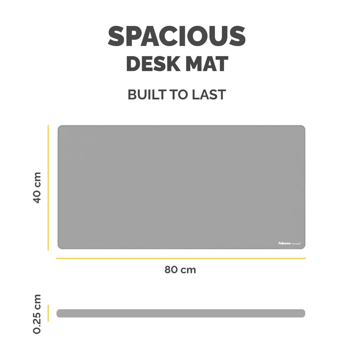 Fellowes Breyta Desk Mat - Grey 80x40 cm Photo 4