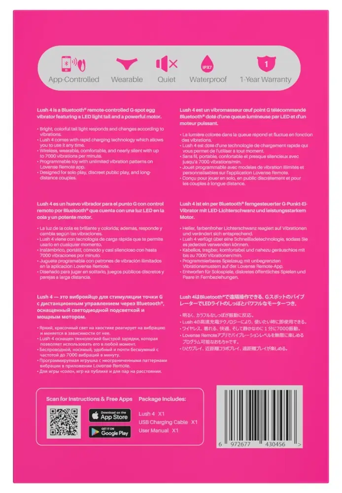 Vibrator LOVENSE Lush 4 — wireless G-spot egg Photo 12