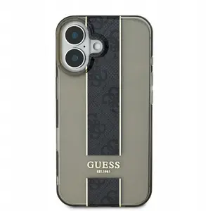 Protective phone case Apple Guess IML Middle 4G Stripe for iPhone 16, Black