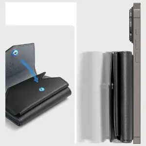 Magnetic Wallet Spigen Valentinus Pro MagSafe Black Slim Design — phone wallet compatible with MagSafe
