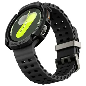 Aizsargapvalks Rugged Armor no Spigen priekš Samsung Galaxy Watch 8 44mm — melns