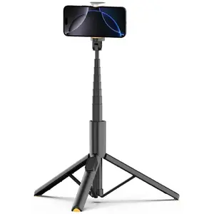 Selfie stick tripod Tech‑Protect L09S Bluetooth — black, adjustable height, foldable, remote shutter