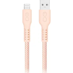 USB-A — Lightning kabelis ORNO 2 m rozā uzlādei un datu pārraidei