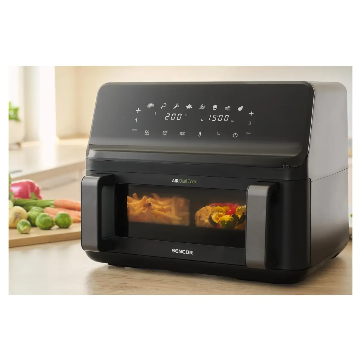 SENCOR SFR9650BK karstā gaisa fritiere ar diviem groziņiem Photo 6