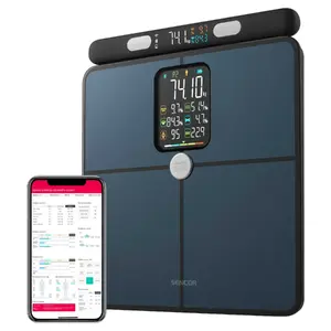 Электронные напольные весы SENCOR SBS9102BK — Bluetooth, BMI, жир/вода/мышцы/кость %, ЖК-дисплей