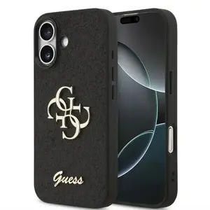 Phone case GUESS for Apple iPhone 17 — PU fixed glitter, black