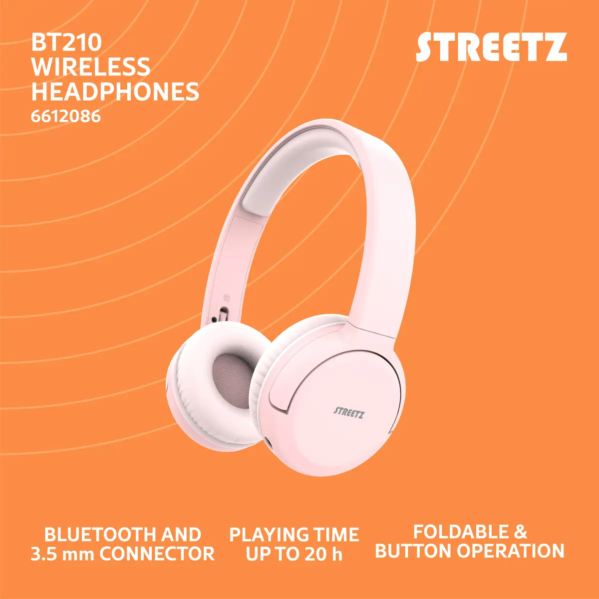 Наушники Streetz BT210-PNK Photo 6