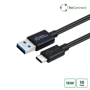 Microconnect ECO-USB3.2CA1 USB cable USB 3.2 Gen 2 USB A to USB C 1 m Black