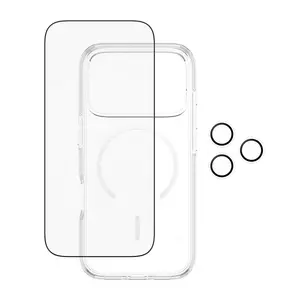 Набор защиты экрана PanzerGlass CARE 3‑в‑1 Flagship Explorer для iPhone 17 Pro — закалённое стекло, PET, силикон, прозрачный