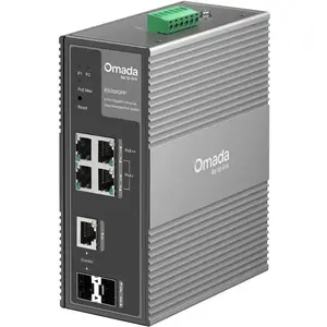 Managed industrial Gigabit switch TP-LINK IES206GPP — 6 ports (4×Gigabit RJ-45, 1×combo SFP), PoE++/PoE+ 120W, fanless, DIN/rack/wall mount