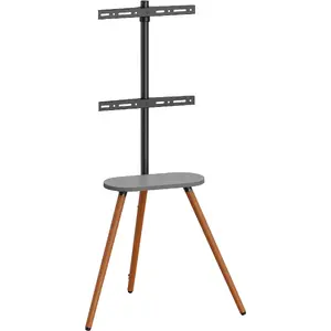 TV stand InLine 23133W for 43–65 inch screens with shelf, freestanding support