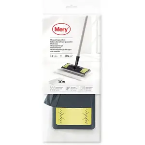 Floor brush MERY 05012201 25.8x10.5 cm with 10 cleaning cloths 29.5x21.5 cm