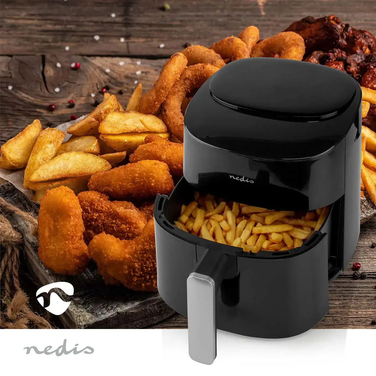Аэрофритюрница Nedis KAAF160BK 4.2 л Photo 2
