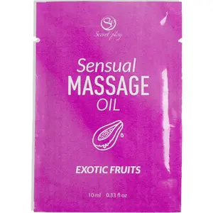 Massage oil secret play SINGLE-DOSE EXOTIC FRUITS 10 ml — single-use sachet, flavored intimate massage oil