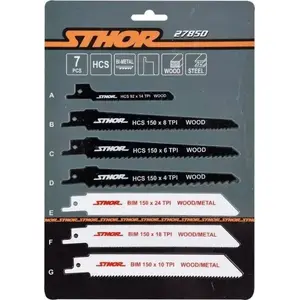 Reciprocating Saw Blades STHOR 27850 — set of 7 blades for reciprocating saws