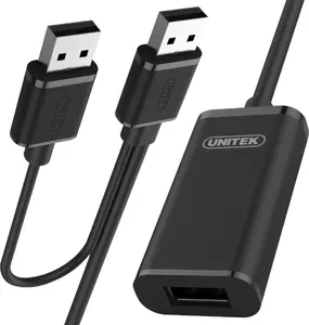 USB cable Unitek 20.0 m, black, data and charging cable