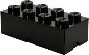 LEGO Storage Brick 8, black — storage box shaped like 8-stud LEGO brick