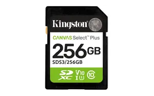 SDXC memory card KINGSTON 256GB Canvas Select Plus Gen3 150MB/s C10 UHS-I U1 V10