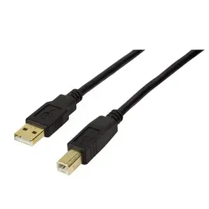 USB cable LOGILINK USB-B 15.0 m black – USB-B connector, 15 m length, black
