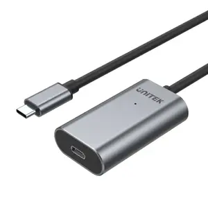 USB-C cable Unitek 5.0 m Black — USB-C to USB-C charging and data cable, 5.0 m
