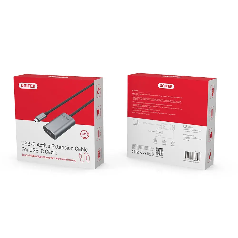 USB-C kabelis Unitek 5,0 m Photo 4