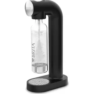 Soda maker BRITA SodaOne black — compact home carbonator with reusable bottle