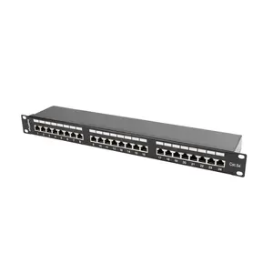 Patch panel LANBERG 24-port 1U 19" Cat5E FTP shielded, black