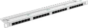 Patch panel LANBERG 24-port 0.5U 19" Cat.5E UTP gray