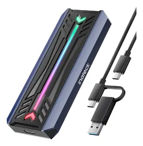 SSD enclosure Inateck FE2024 for 1x M.2 (NVMe/SATA), USB-C 3.2 Gen2, 10 Gbit/s, Black/Grey