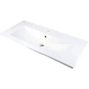 Ceramic basin deante CTU_638M inset with faucet space, inset sink for countertop