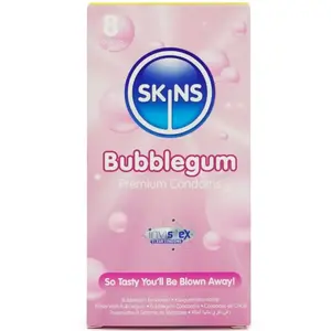 Condoms SKINS BUBBLEGUM PREMIUM PACK 8 — flavored latex condoms, pack of 8