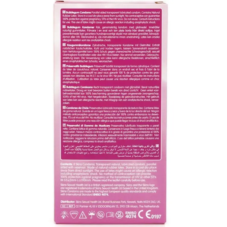 Prezervatīvi SKINS BUBBLEGUM PREMIUM PACK 8 Photo 4