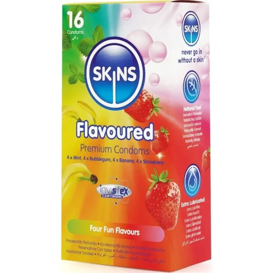 Condoms SKINS Multi Flavors Pack 16 Photo 2