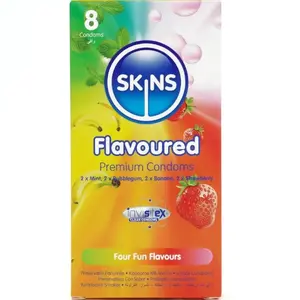 Презервативы SKINS Multi Flavors Premium Pack 8 - ароматизированные презервативы SKINS, упаковка 8 шт.